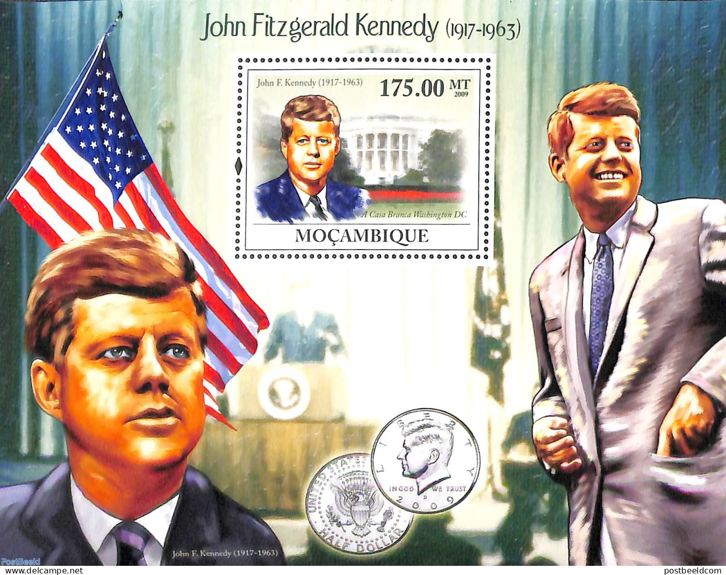 Mozambique 2009 J.F. Kennedy S/s, Mint NH, History - American Presidents - Mosambik