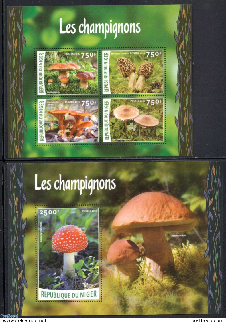 Niger 2016 Mushrooms 2 S/s, Mint NH, Nature - Mushrooms - Mushrooms