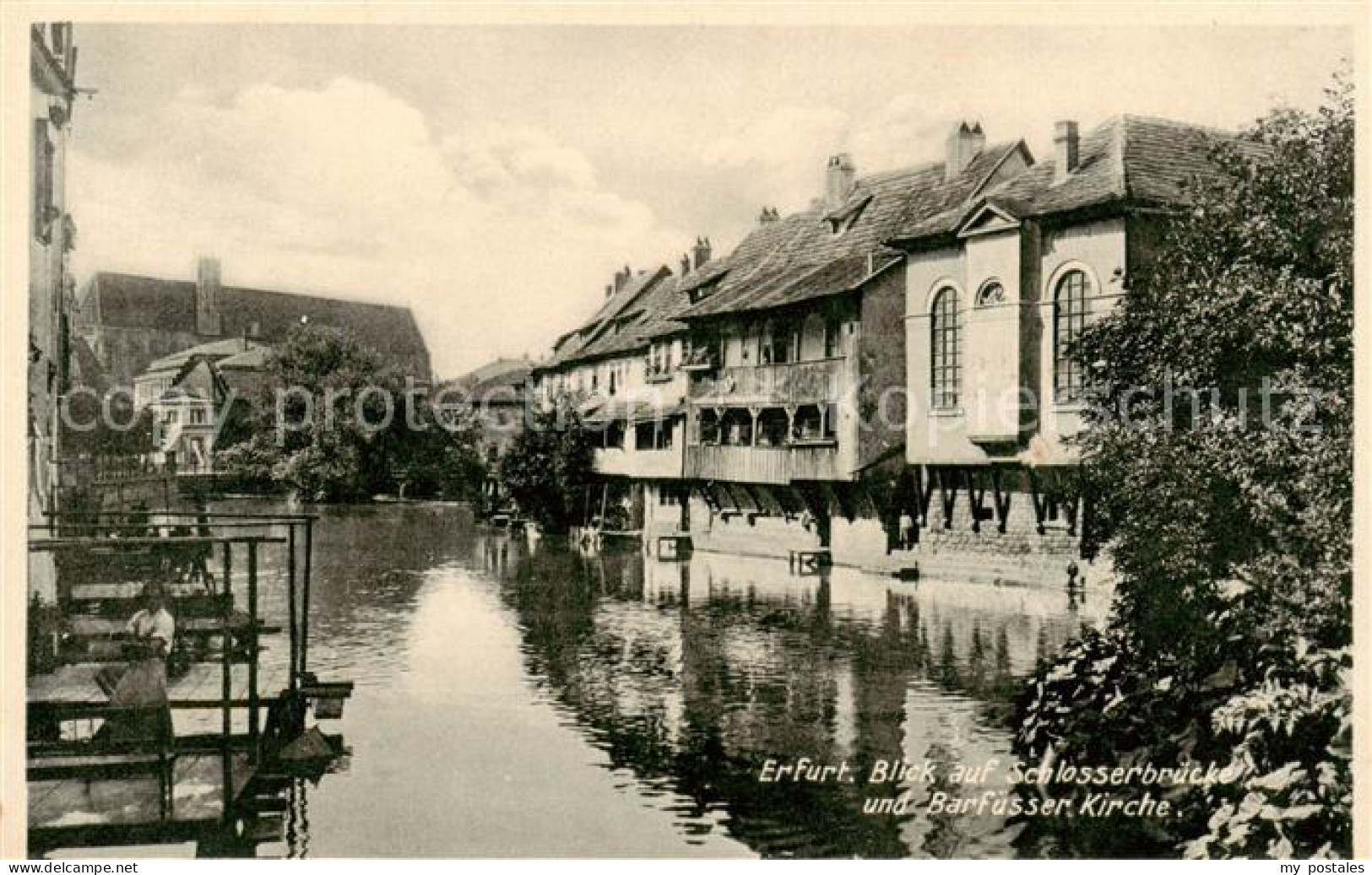 73816599 Erfurt Blick Auf Schlosserbruecke Und Barfuesser Kirche Erfurt - Erfurt