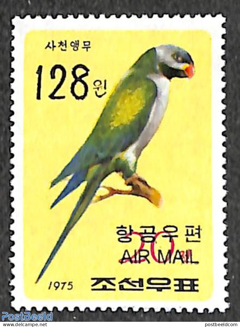 Korea, North 2006 128W On 20Ch Overprint, Stamp Out Of Set, Mint NH, Nature - Birds - Parrots - Corée Du Nord