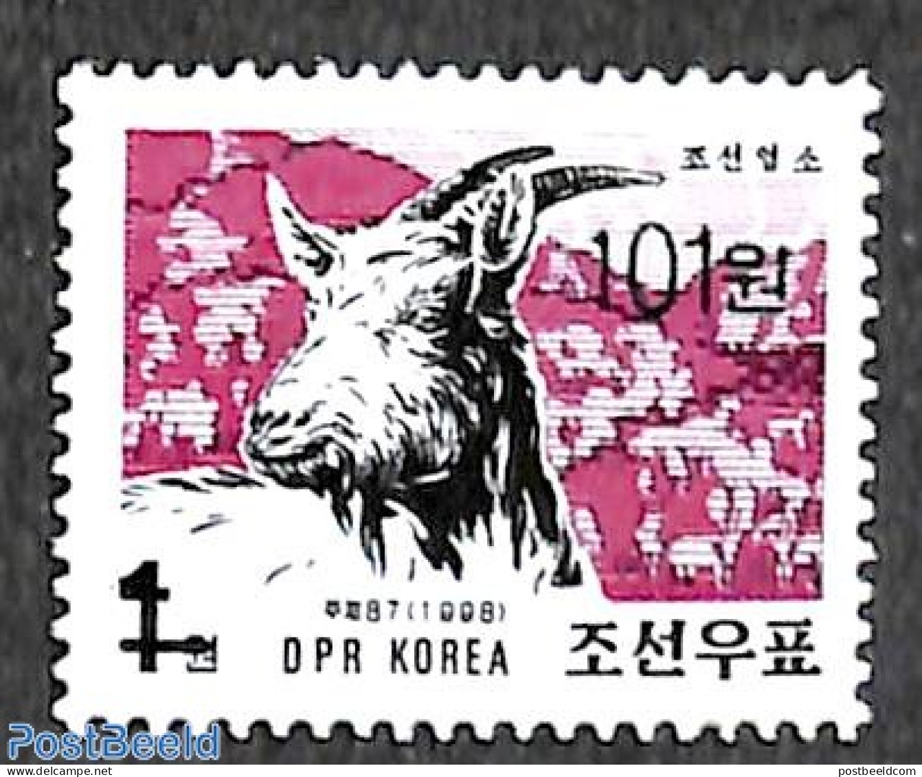 Korea, North 2006 101W On 1W Overprint, Stamp Out Of Set, Mint NH, Nature - Animals (others & Mixed) - Cattle - Korea (Noord)