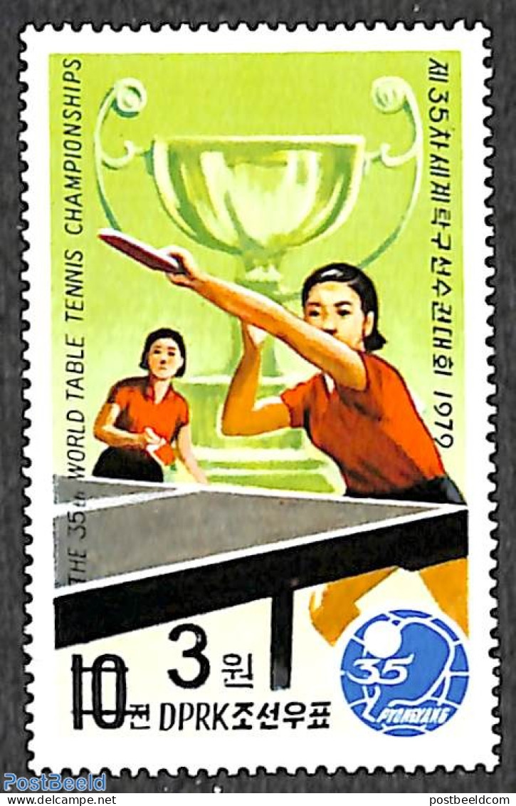 Korea, North 2006 3W On 10ch Overprint, Stamp Out Of Set, Mint NH, Sport - Table Tennis - Tennis Tavolo