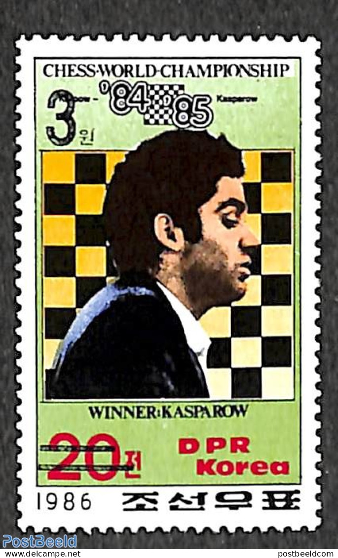 Korea, North 2006 3W On 20ch Black Overprint, Stamp Out Of Set, Mint NH, Sport - Chess - Chess