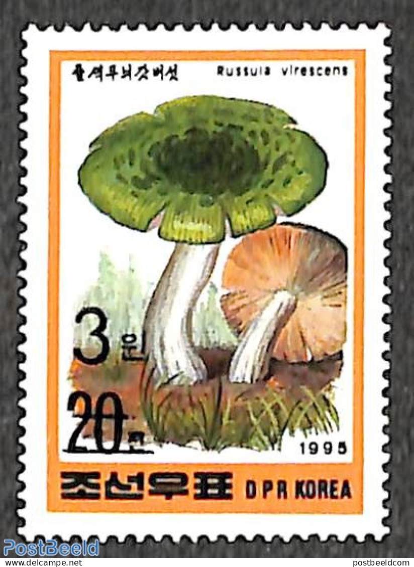 Korea, North 2006 3W On 20ch Black Overprint, Stamp Out Of Set, Mint NH, Nature - Mushrooms - Funghi