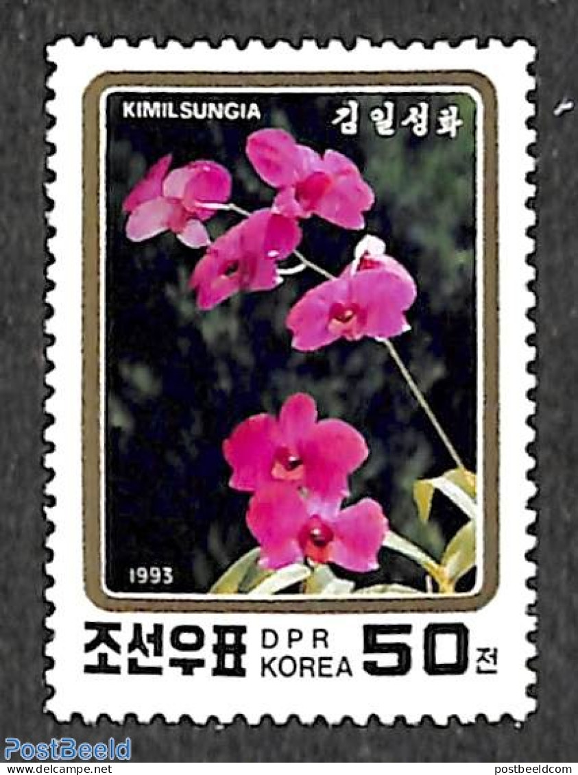 Korea, North 2006 3W On 50ch Overprint, Stamp Out Of Set, Mint NH, Nature - Flowers & Plants - Orchids - Corée Du Nord