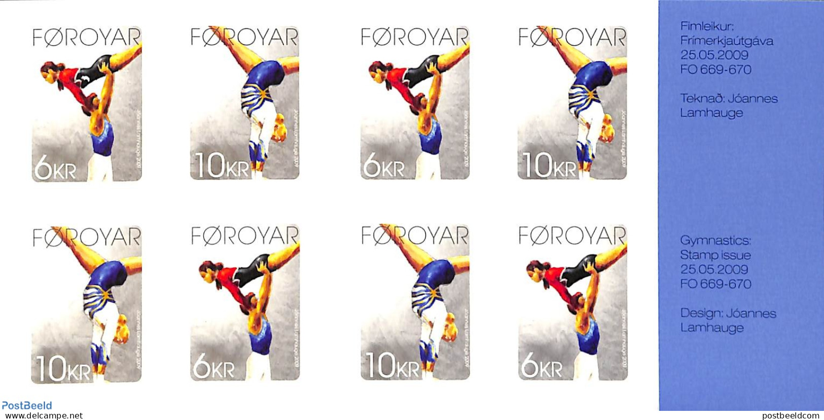 Faroe Islands 2009 Gymnastics Booklet S-a, Mint NH, Sport - Gymnastics - Stamp Booklets - Ginnastica