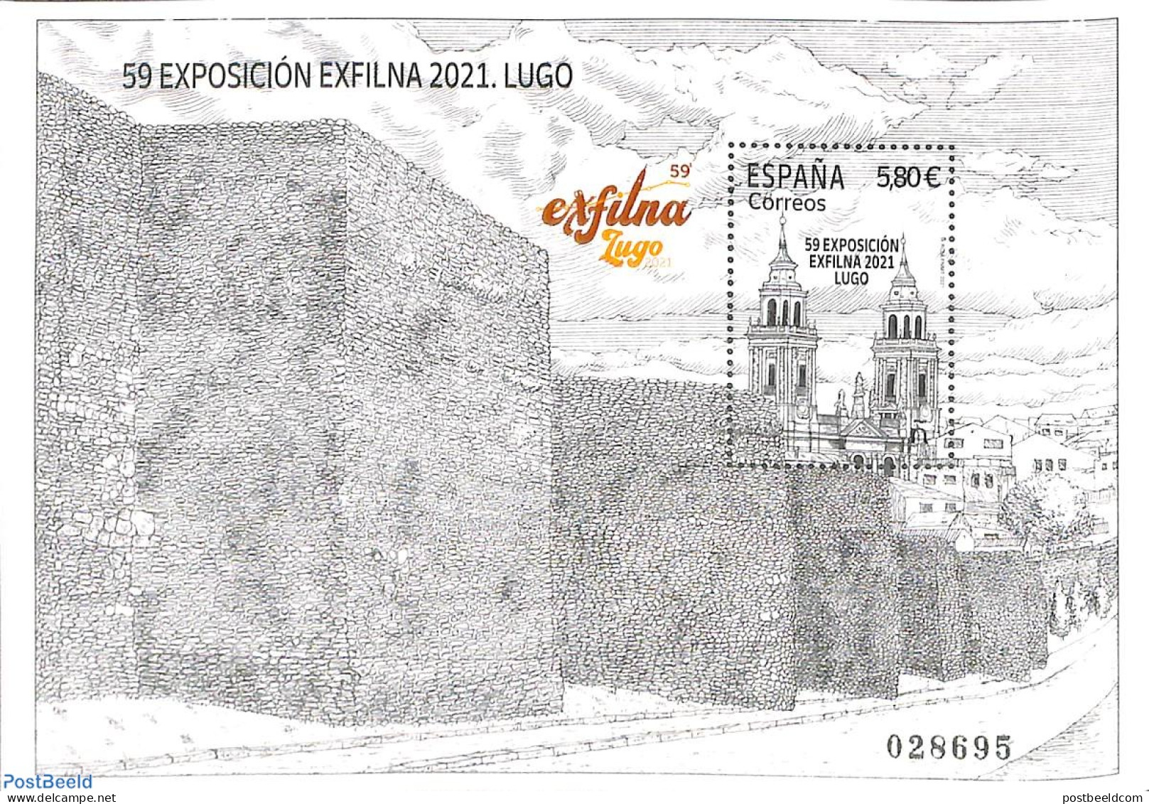 Spain 2021 Exfilna Lugo S/s, Mint NH, Religion - Churches, Temples, Mosques, Synagogues - Philately - Ungebraucht