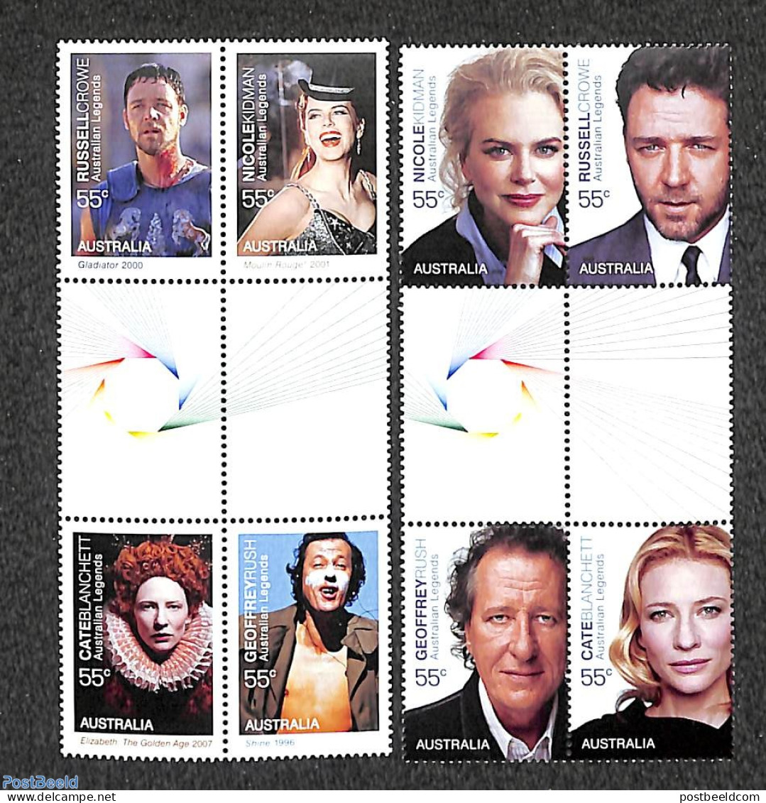 Australia 2009 Actors 8v, Gutterpairs, Mint NH - Ungebraucht