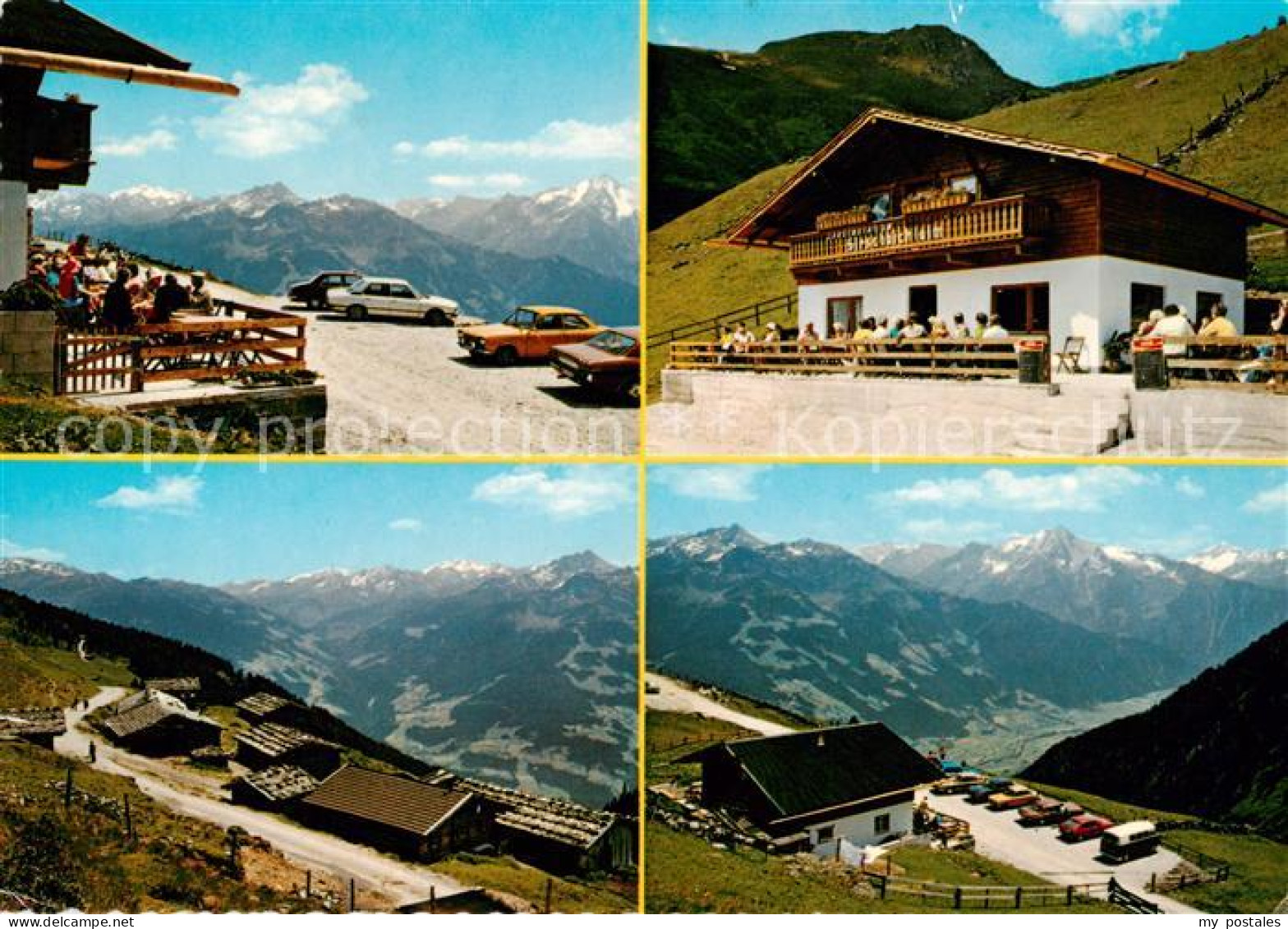 73816516 Zellberg Tirol AT Jausenstation Hirschbichl Alm Terrasse Panorama  - Autres & Non Classés