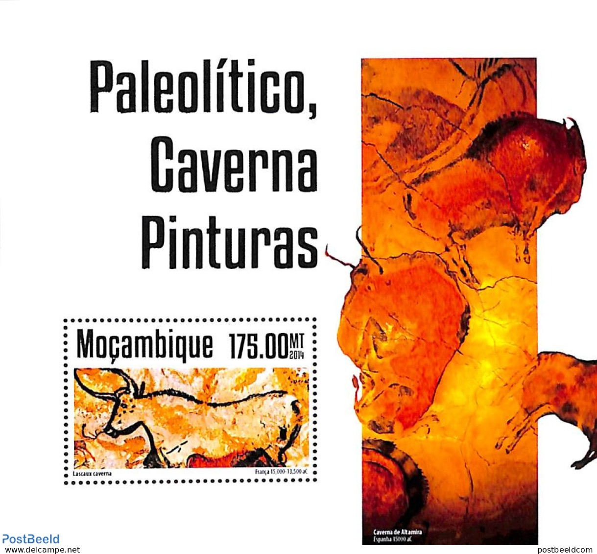 Mozambique 2014 Cave Art S/s, Mint NH, Art - Cave Paintings - Préhistoire