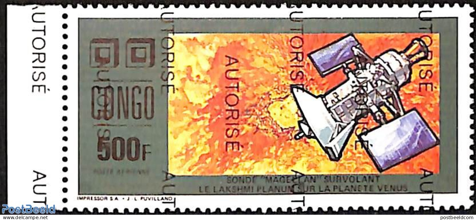 Congo Republic 1998 Space, Satelite, Venus, Overprint, Mint NH, Transport - Various - Space Exploration - Errors, Misp.. - Erreurs Sur Timbres