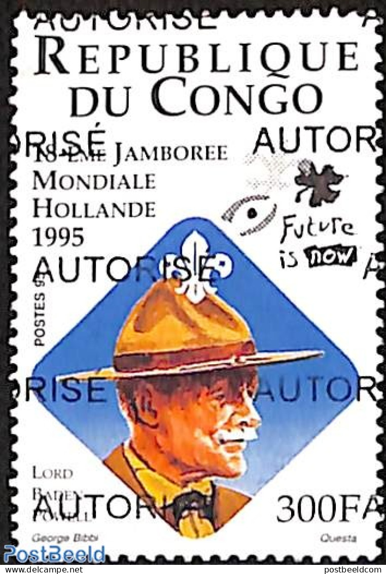 Congo Republic 1998 World Jamboree, Holland, Overprint, Mint NH, Sport - Various - Scouting - Errors, Misprints, Plate.. - Oddities On Stamps