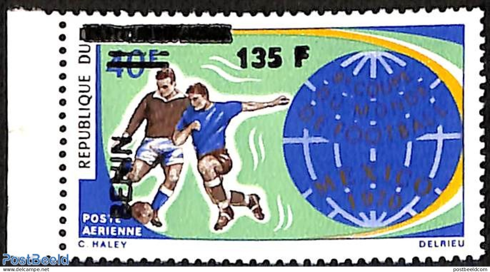 Benin 1995 World Cup Soccer Mexico 1970, Overprint, Mint NH, Sport - Football - Unused Stamps