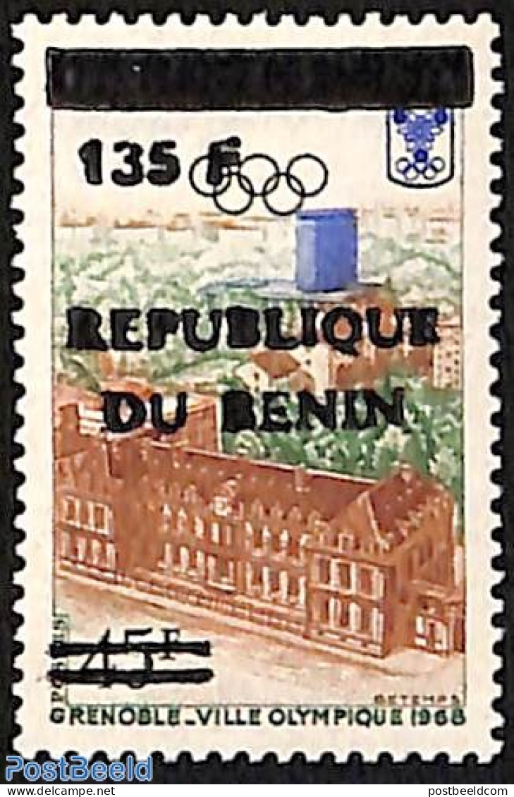Benin 1998 Grenoble, Olympic Town, Overprint, Mint NH, Sport - Olympic Games - Ungebraucht