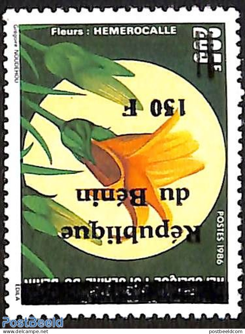 Benin 1998 Daylily, Overprint, Mint NH, Nature - Flowers & Plants - Unused Stamps