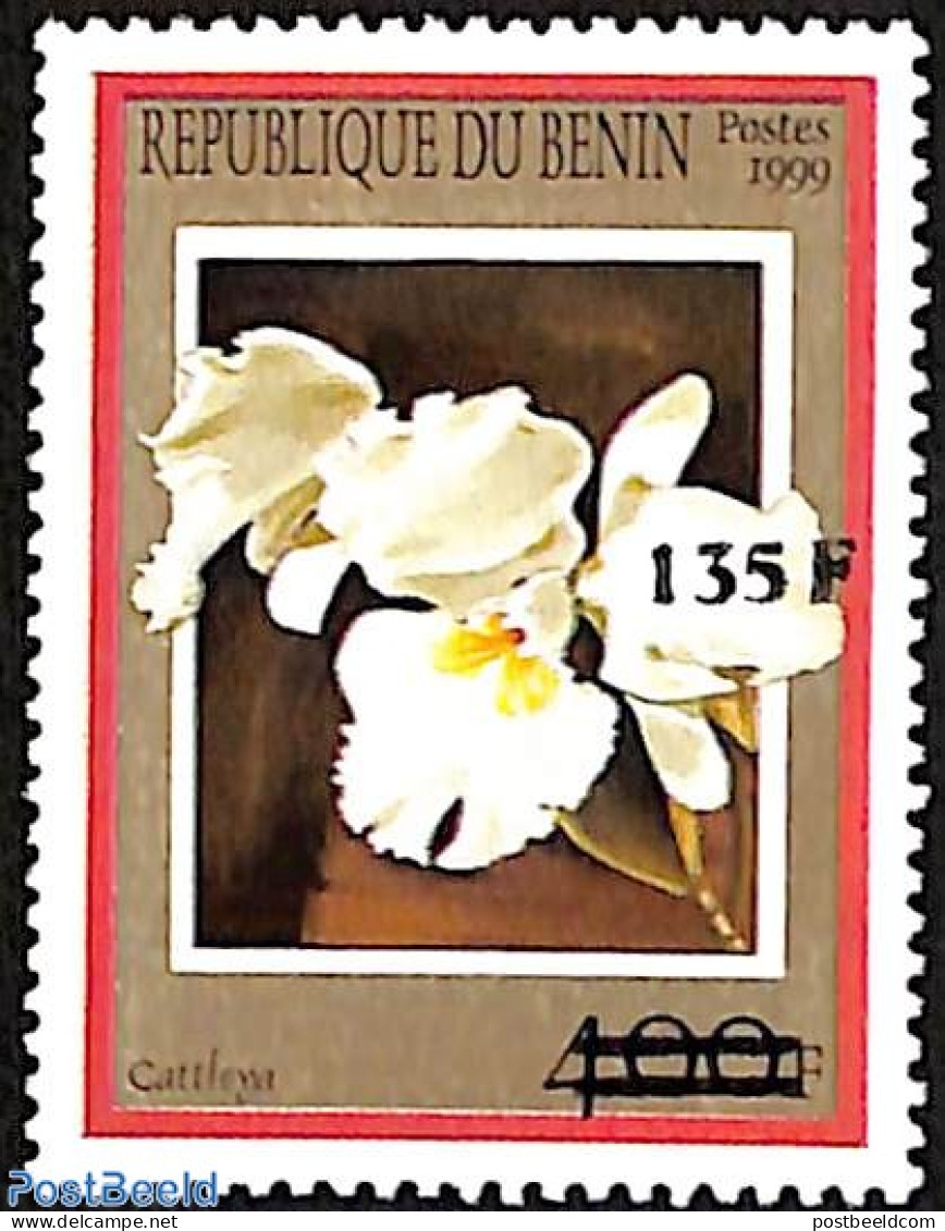 Benin 2000 Flower, Overprint, Mint NH, Nature - Flowers & Plants - Unused Stamps