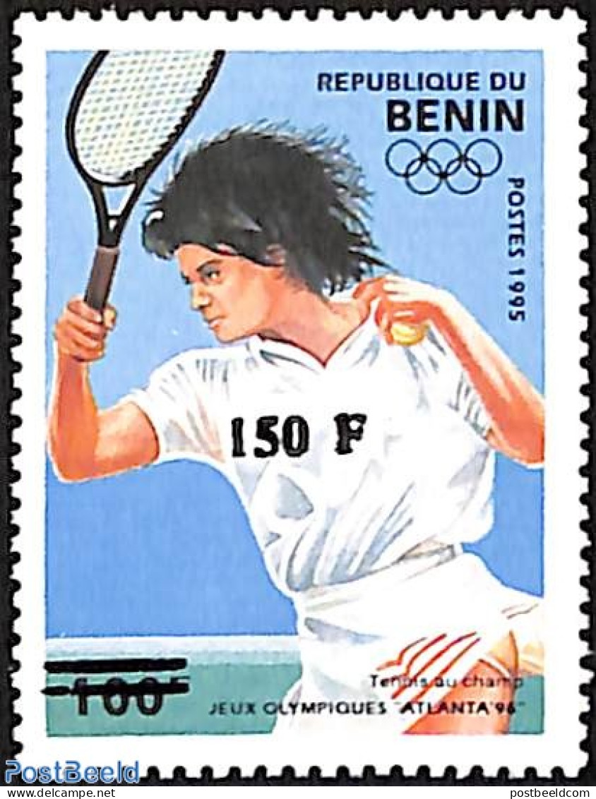 Benin 2000 Olympic Games, Atlanta, Tennis, Overprint, Mint NH, Sport - Olympic Games - Tennis - Unused Stamps