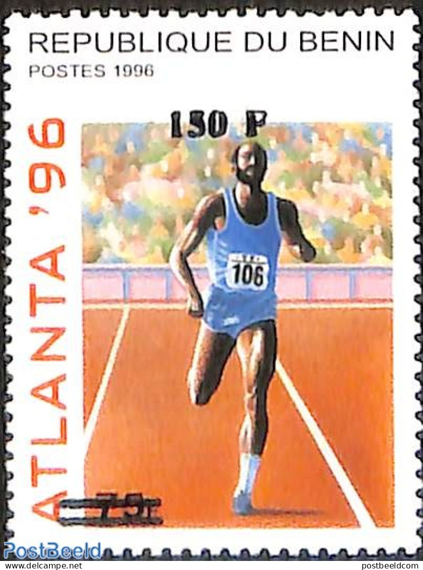 Benin 2000 Olympic Games, Running, Set Of 2 Stamps, Overprint, Mint NH, Sport - Olympic Games - Ungebraucht