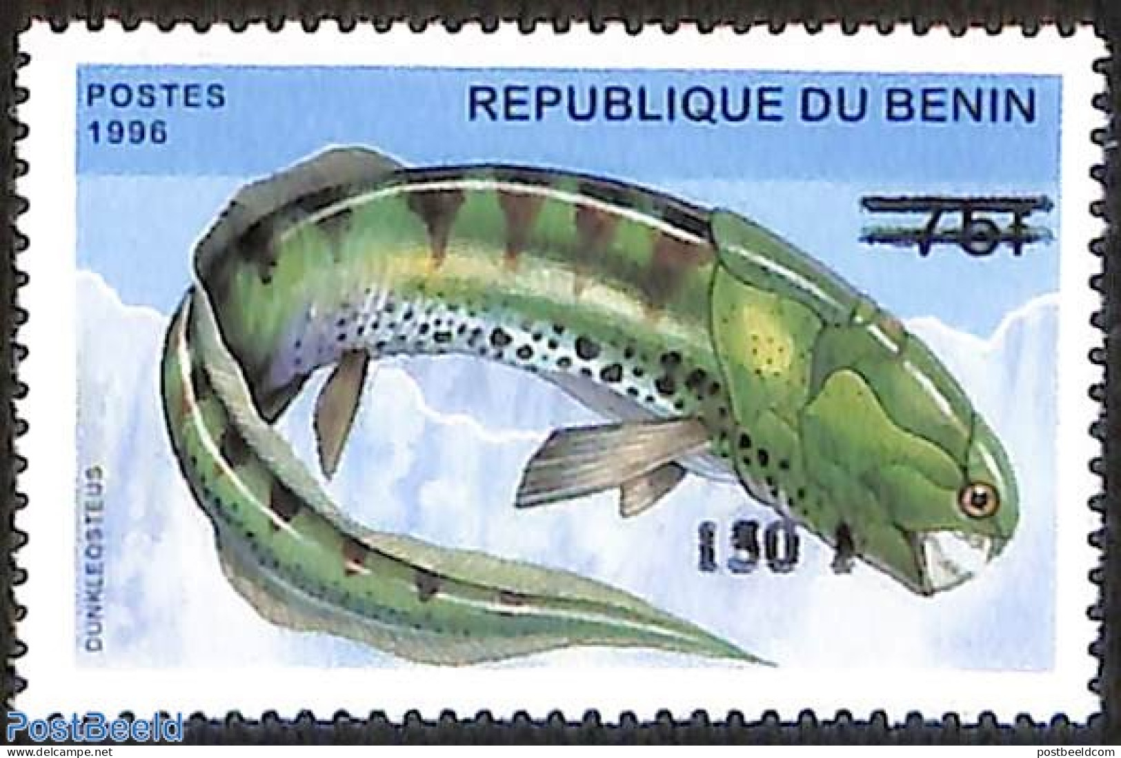 Benin 2000 Prehistoric Animal,fish, Dinosaur, Set Of 2 Stamps, Overprint, Mint NH, Nature - Fish - Prehistoric Animals.. - Ungebraucht