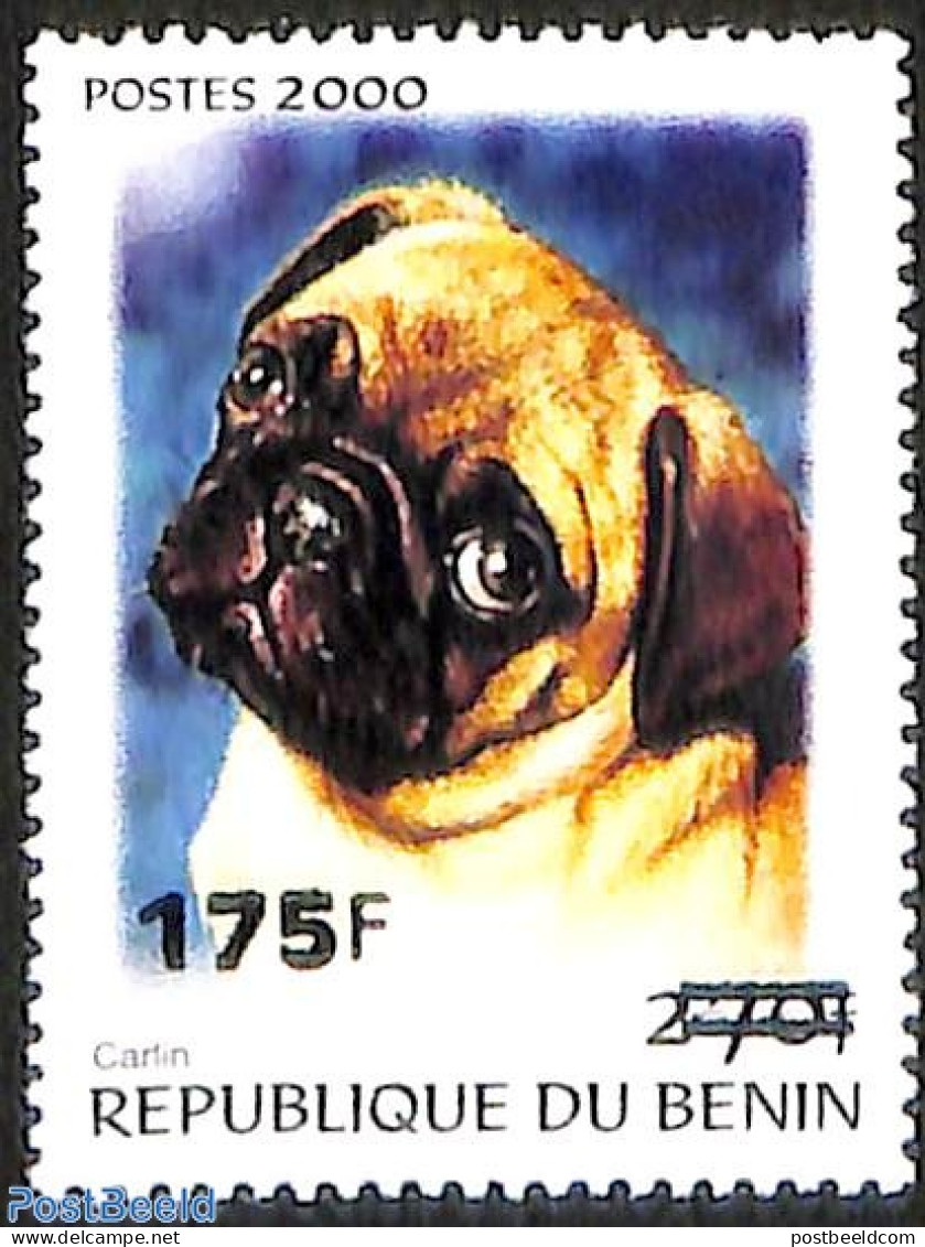 Benin 2005 Dog, Overprint, Mint NH, Nature - Various - Dogs - Errors, Misprints, Plate Flaws - Nuevos