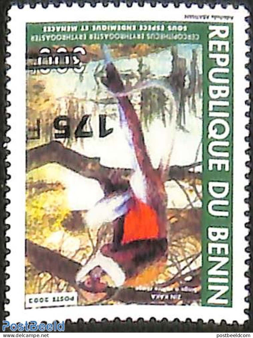 Benin 2005 Monkey, Overprint, Mint NH, Nature - Various - Animals (others & Mixed) - Monkeys - Errors, Misprints, Plat.. - Ungebraucht