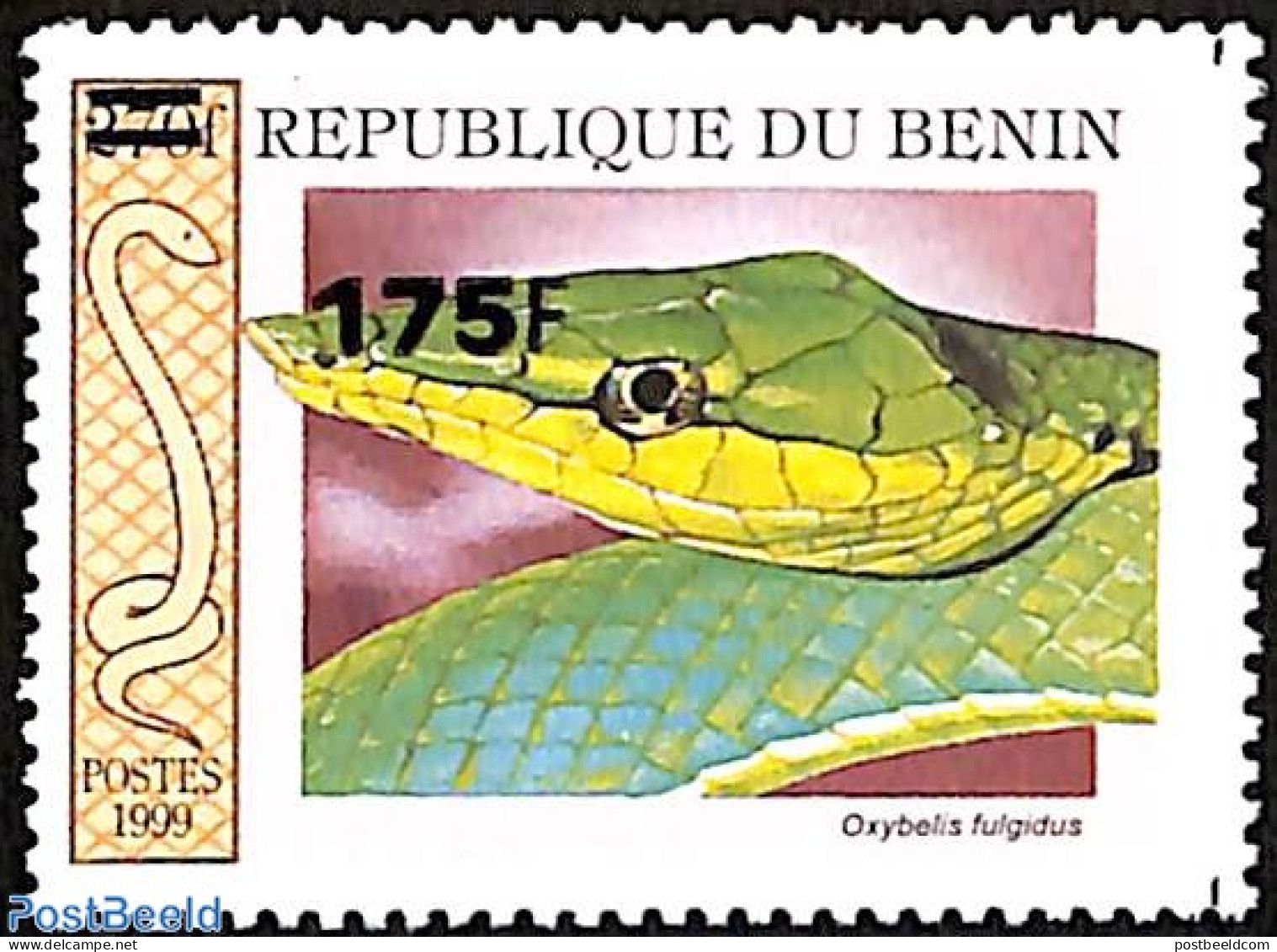 Benin 2005 Snake, Overprint, Mint NH, Nature - Various - Animals (others & Mixed) - Snakes - Errors, Misprints, Plate .. - Unused Stamps