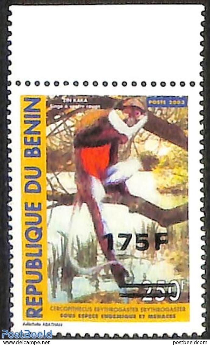 Benin 2007 Monkey, Overprint, Mint NH, Nature - Various - Monkeys - Trees & Forests - Errors, Misprints, Plate Flaws - Unused Stamps