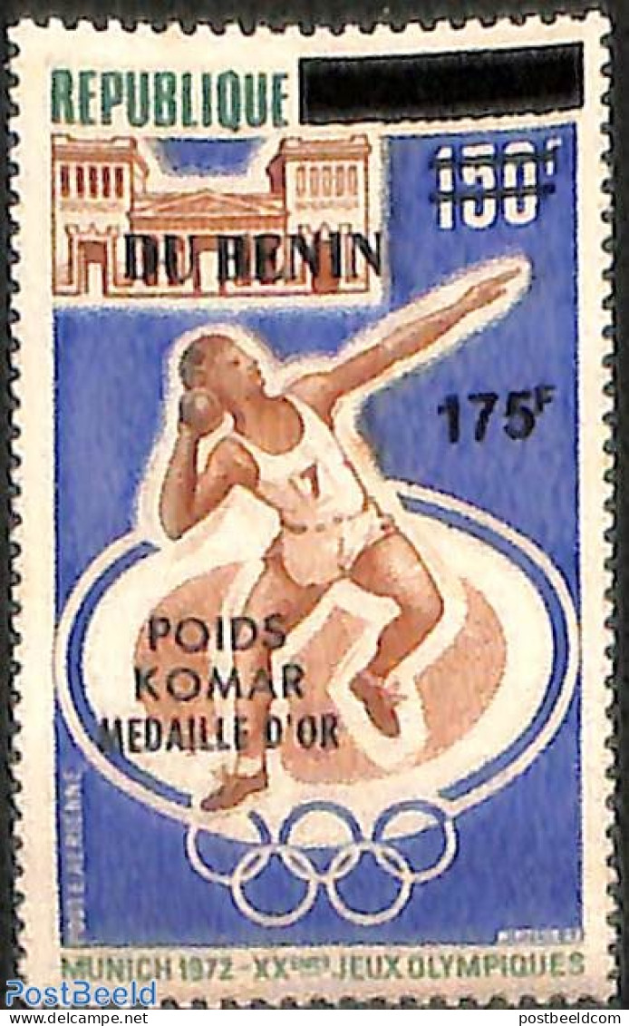 Benin 2007 Olympic Games Munich, Gold Medal, Overprint, Mint NH, Sport - Various - Olympic Games - Errors, Misprints, .. - Unused Stamps