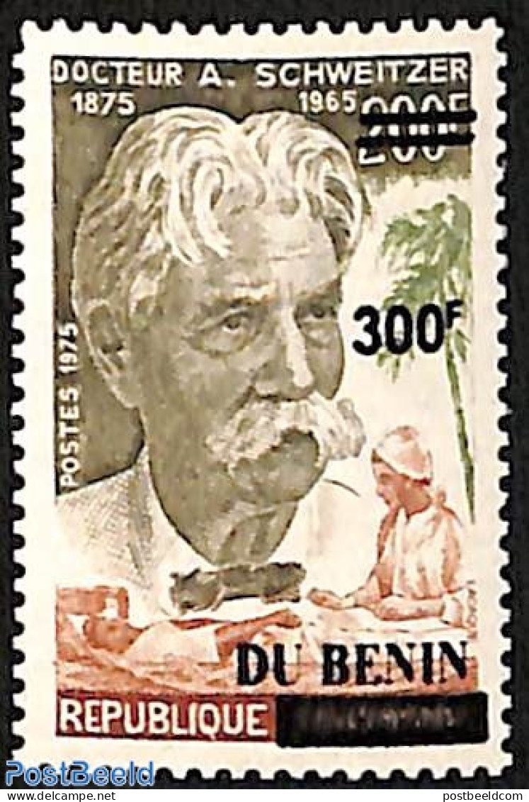 Benin 2007 Dr.A.Schweitzer, Overprint, Mint NH, Health - Various - Health - Errors, Misprints, Plate Flaws - Unused Stamps