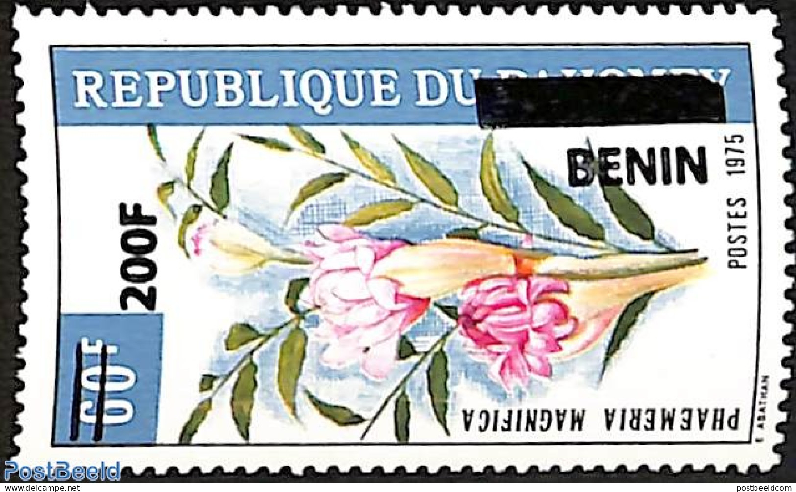 Benin 2007 Phaemeria Magnifica, Flower, Overprint, Mint NH, Nature - Various - Flowers & Plants - Errors, Misprints, P.. - Unused Stamps