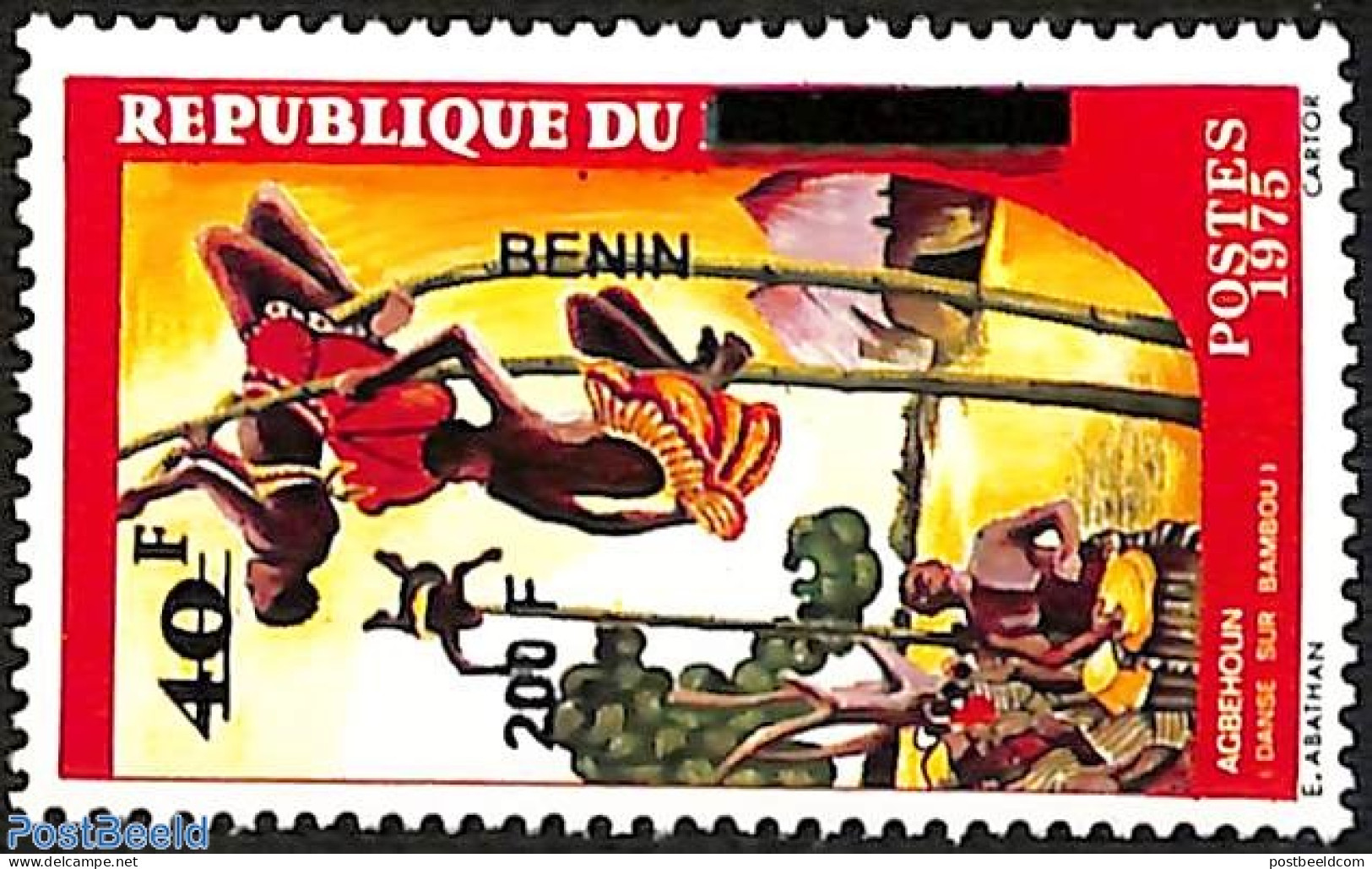 Benin 2008 Agbehoun, Dance With Bamboo, Overprint, Mint NH, History - Nature - Performance Art - Native People - Trees.. - Unused Stamps