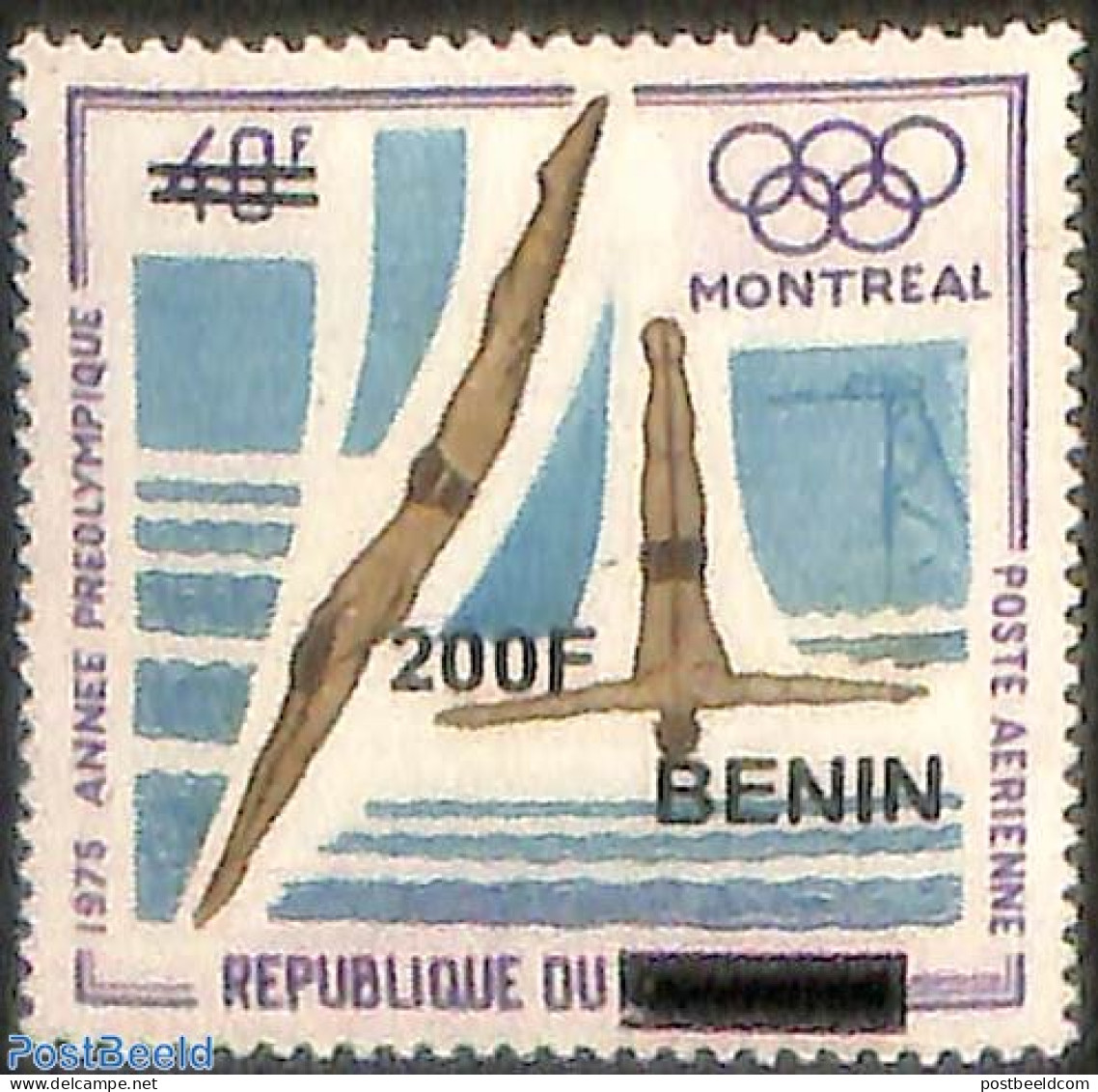 Benin 2008 Pre-olympic Year, Montreal, Overprint, Mint NH, Sport - Diving - Olympic Games - Swimming - Ongebruikt
