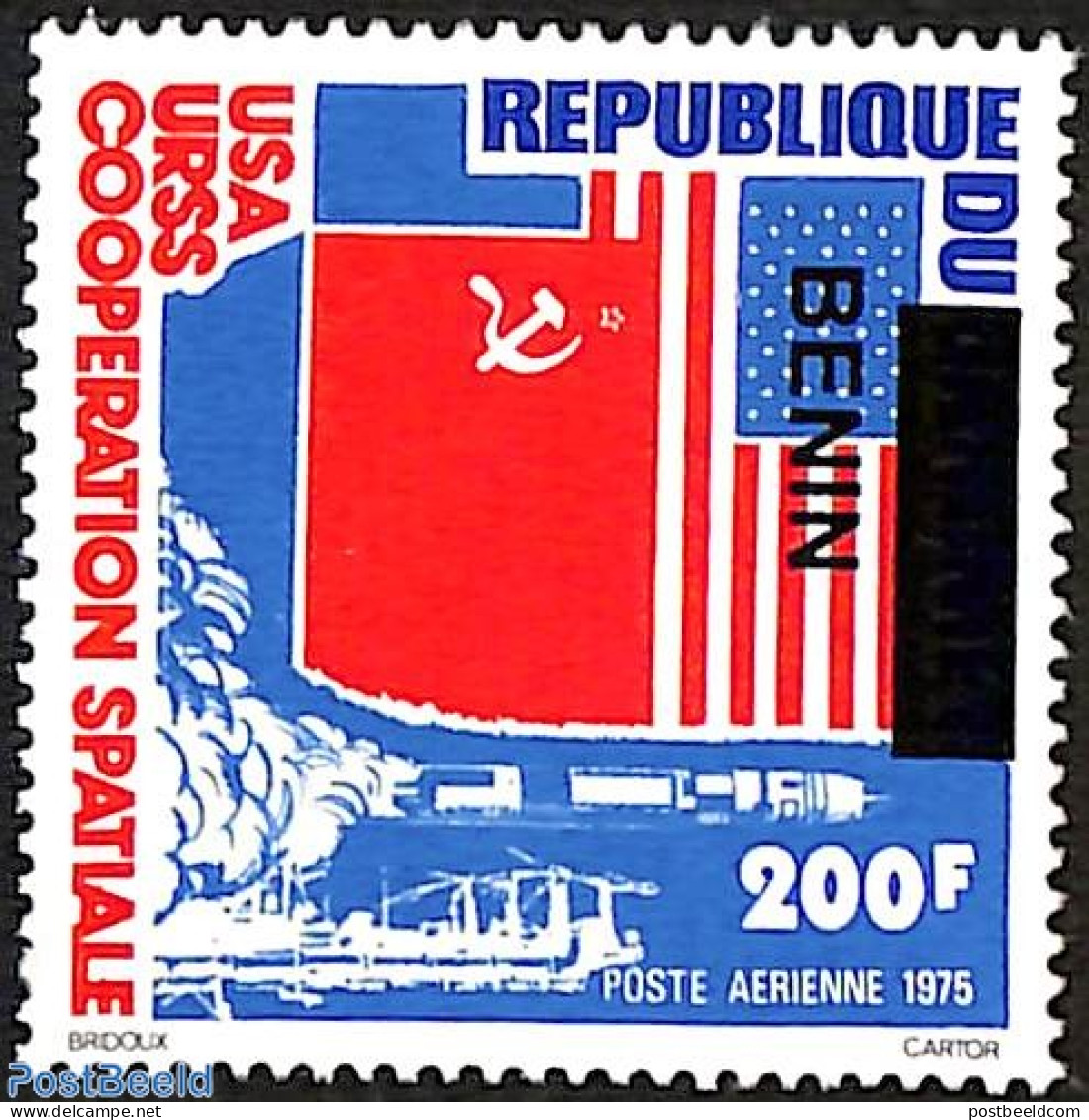 Benin 2009 Space Exploration Cooperation USA URSS, Overprint, Mint NH, Transport - Space Exploration - Neufs