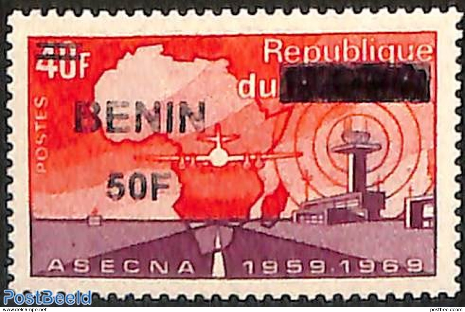 Benin 2009 Asecna, Overprint, Mint NH, Transport - Aircraft & Aviation - Ungebraucht