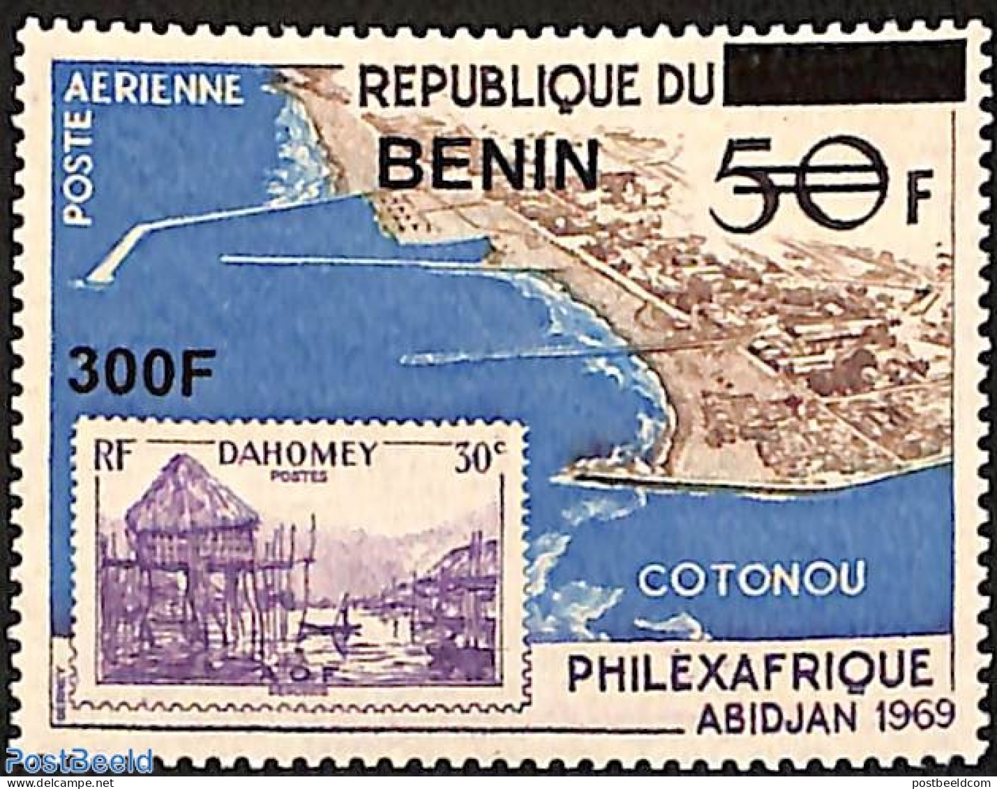 Benin 2009 Philexafrique, Overprint, Mint NH, Nature - Water, Dams & Falls - Stamps On Stamps - Neufs