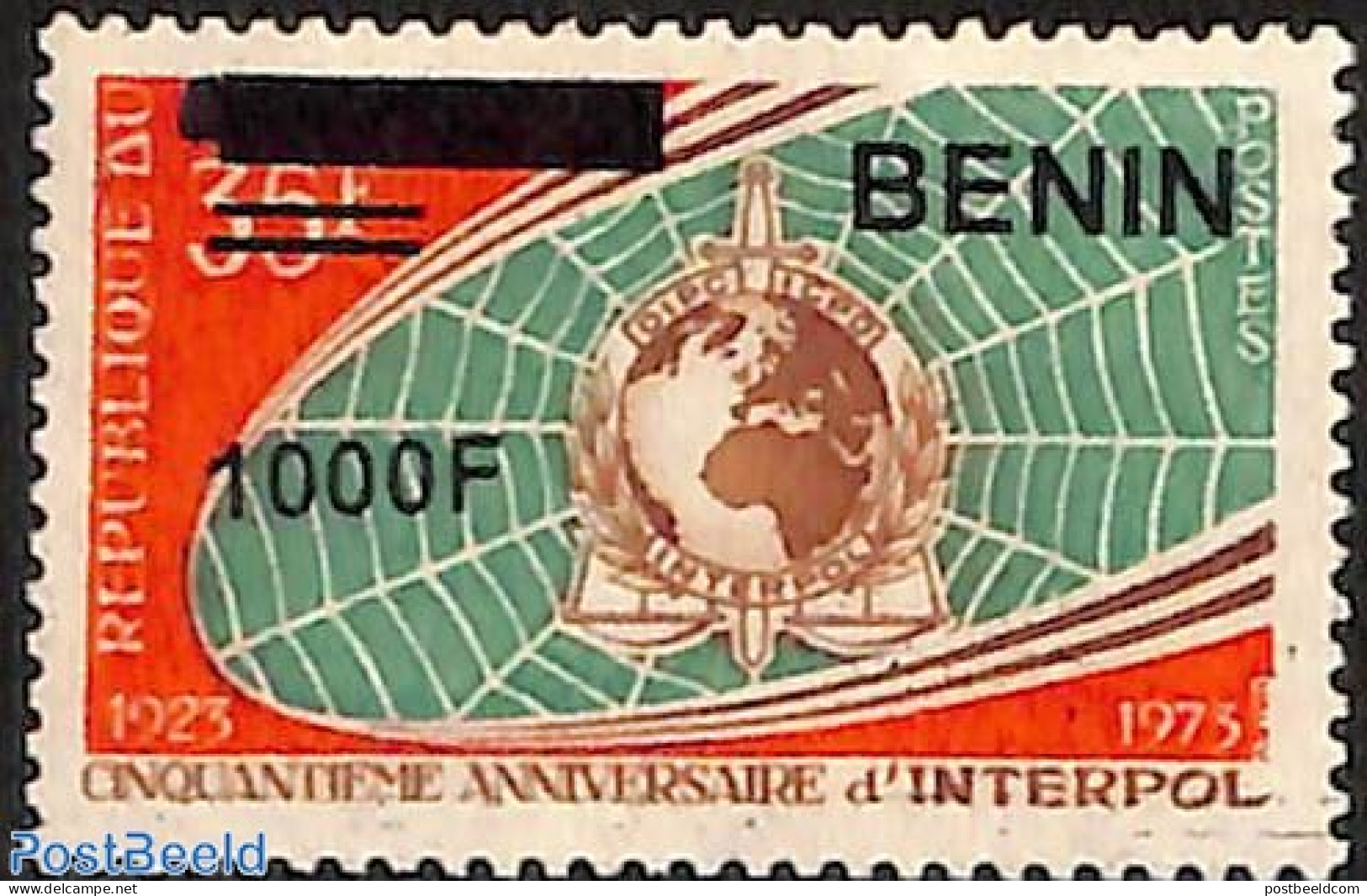 Benin 2009 50th Anniversary Of Interpol, Overprint, Mint NH, Various - Globes - Ungebraucht