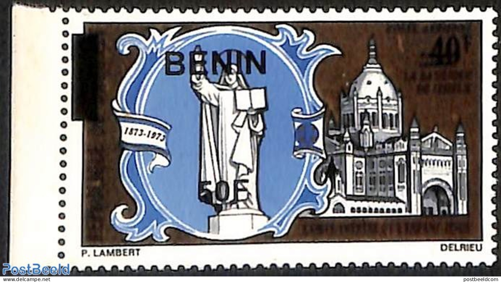 Benin 2009 The Basilica Of Lisieux, Overprint, Mint NH, Religion - Churches, Temples, Mosques, Synagogues - Neufs
