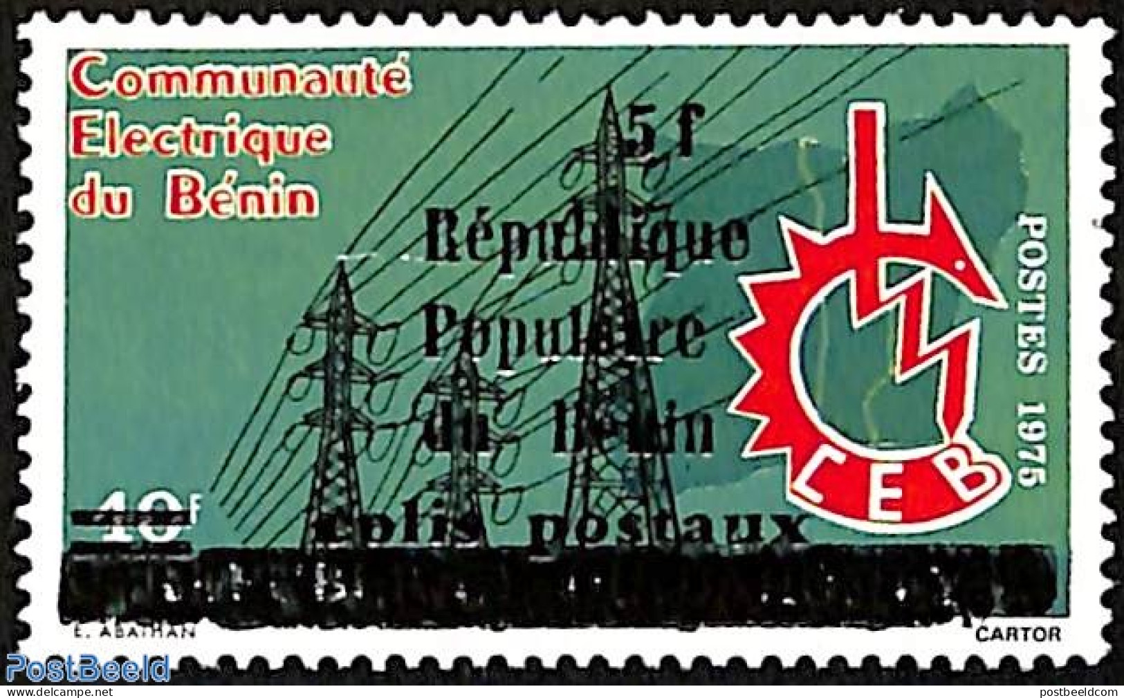 Benin 2007 Electric Communications Of Benin, Overprint, Mint NH, Various - Errors, Misprints, Plate Flaws - Ungebraucht