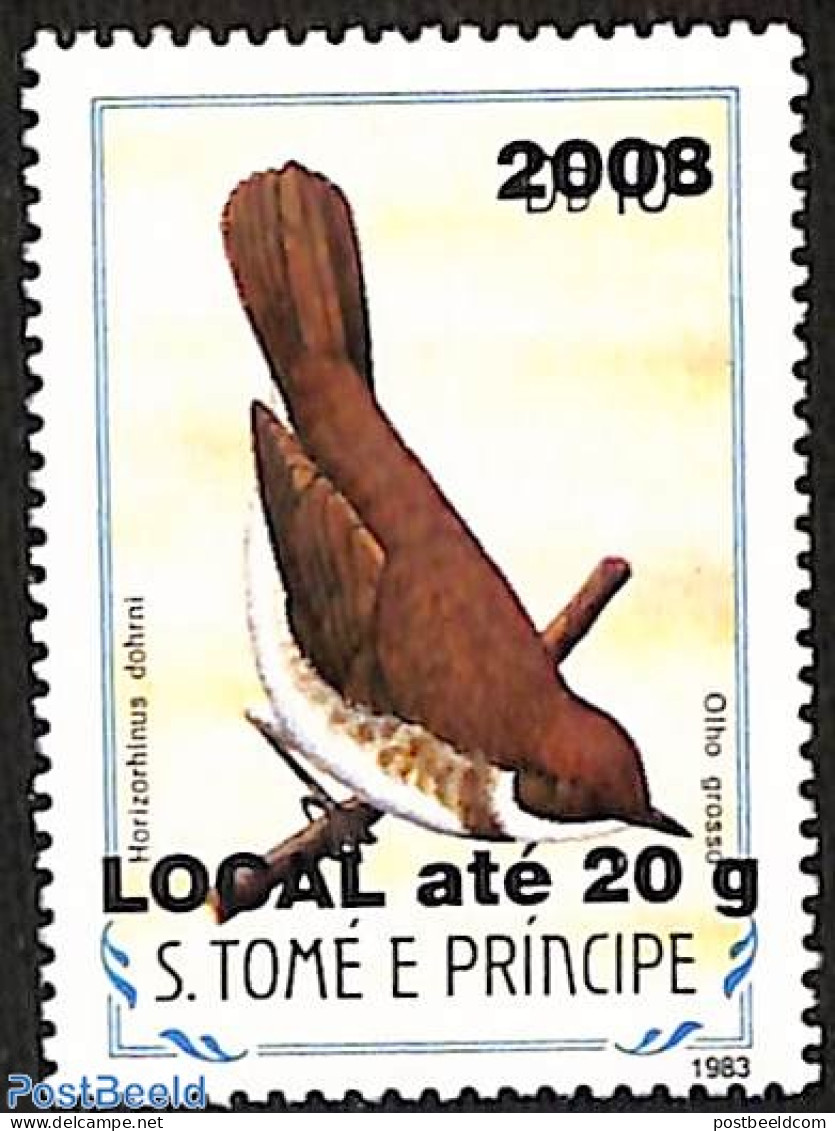 Sao Tome/Principe 2008 Horizorhinus Dohrni, Overprint, Mint NH, Nature - Birds - Sao Tome En Principe