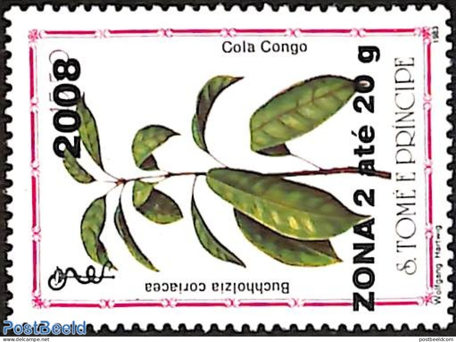 Sao Tome/Principe 2008 Buchholzia Coriacea, Overprint, Mint NH, Nature - Flowers & Plants - Sao Tome And Principe