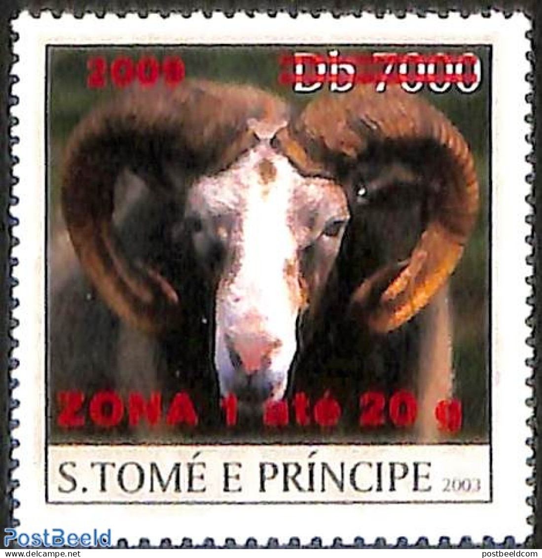 Sao Tome/Principe 2009 Goat, Overprint, Mint NH, Nature - Animals (others & Mixed) - Sao Tome Et Principe