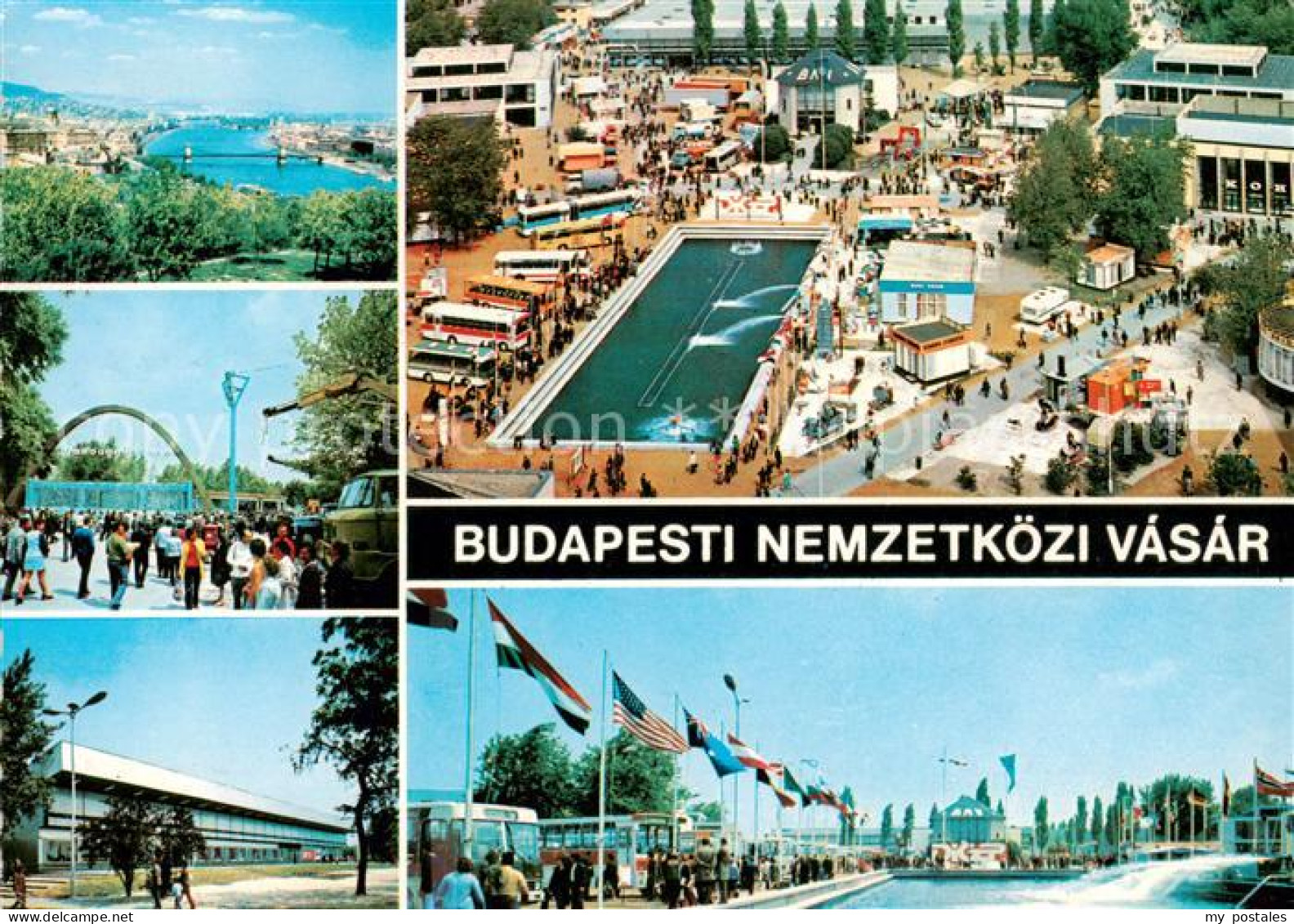 73793826 Budapest HU Nemzetkoezi Vasar Messegelaende Stadtpanorama Mit Donau  - Hungary