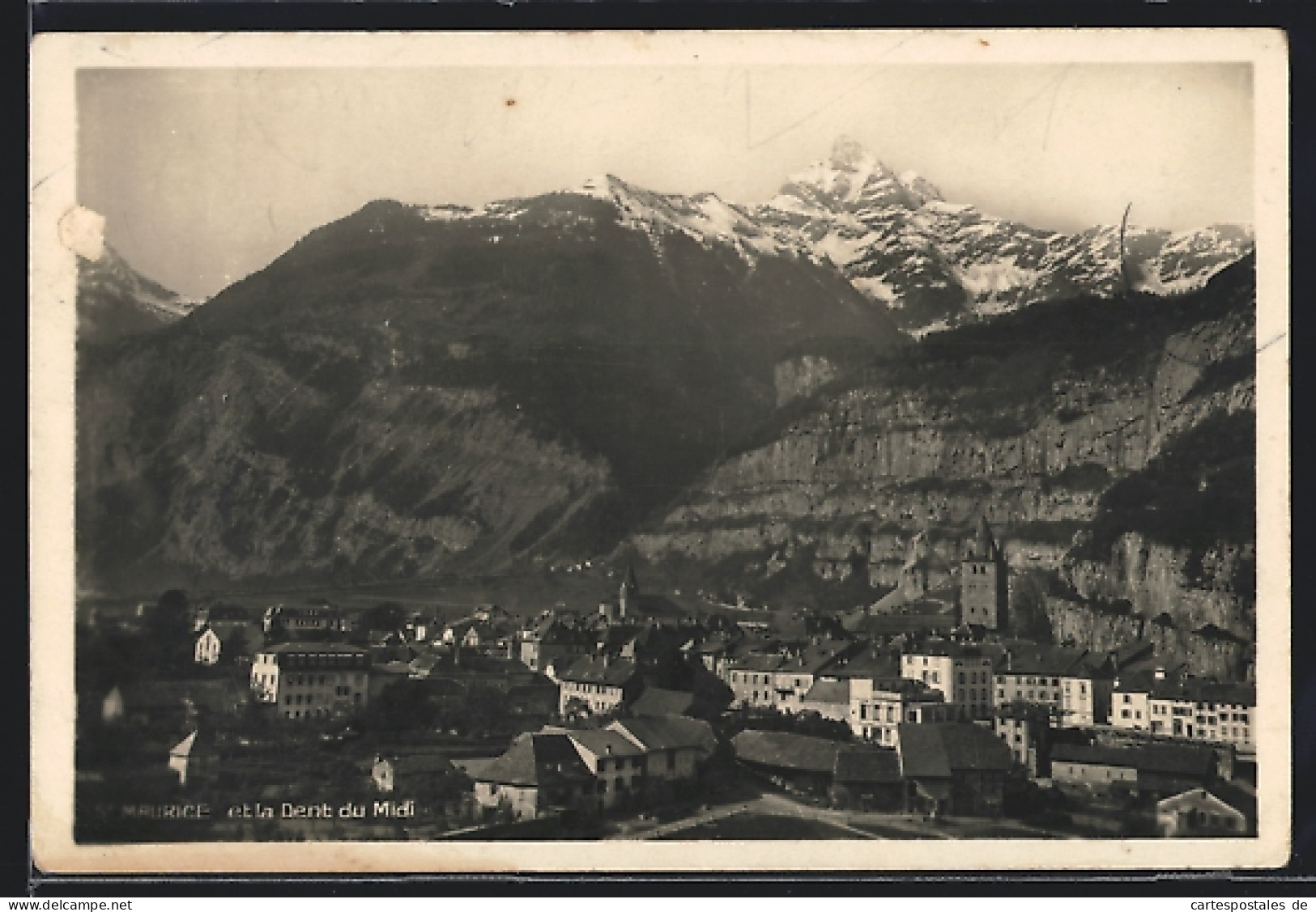 AK St. Maurice, Vue Générale Et La Dent Du Midi  - Altri & Non Classificati