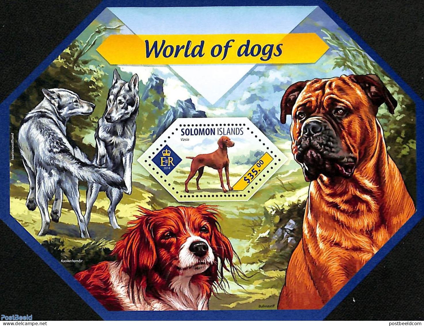 Solomon Islands 2014 Dogs, Mint NH, Nature - Dogs - Isole Salomone (1978-...)