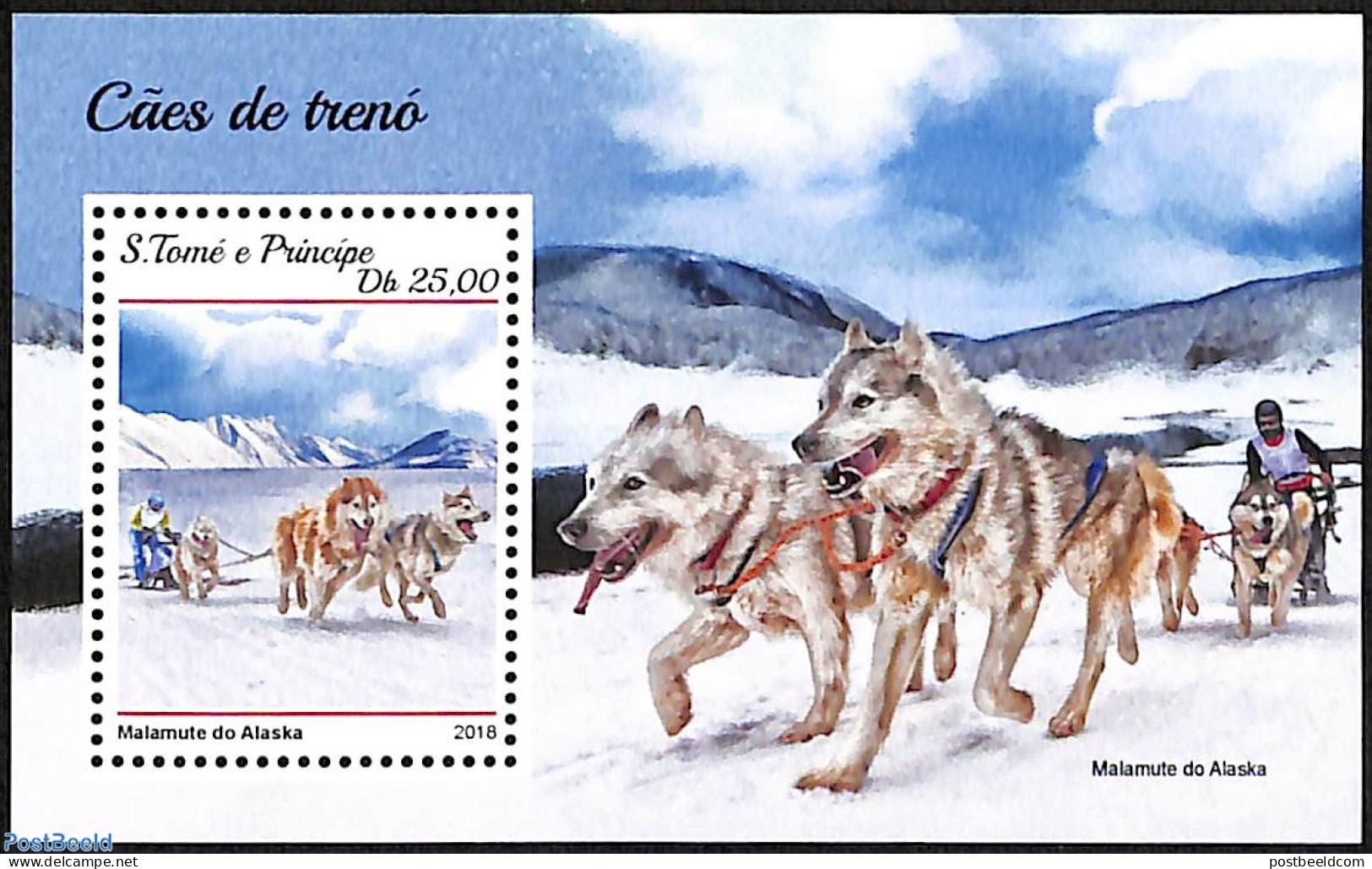 Sao Tome/Principe 2018 Alaskan Malamute, Dog, Mint NH, Nature - Dogs - Sao Tomé Y Príncipe