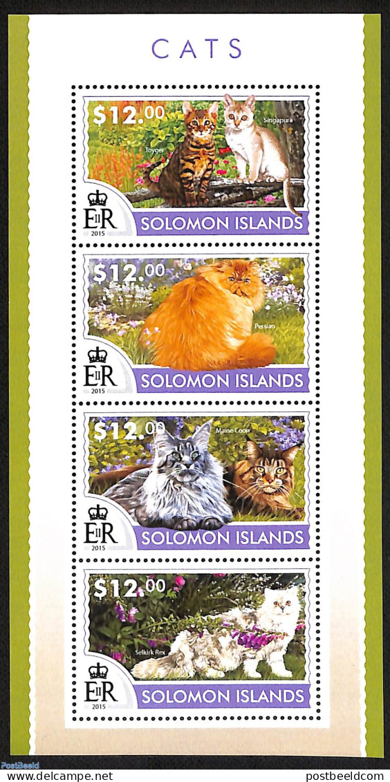 Solomon Islands 2015 Cats, Mint NH, Nature - Cats - Salomon (Iles 1978-...)