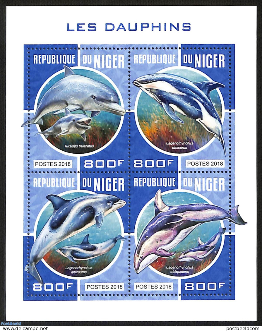 Niger 2018 Dolphins, Mint NH, Nature - Fish - Vissen