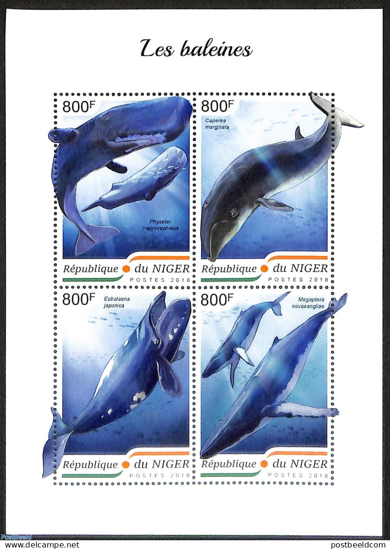 Niger 2018 Whales, Mint NH, Nature - Fish - Peces