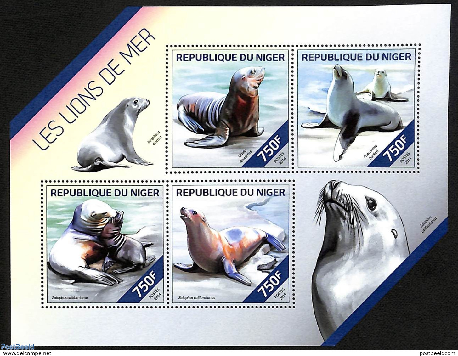 Niger 2014 Sea Lions, Mint NH, Nature - Sea Mammals - Níger (1960-...)