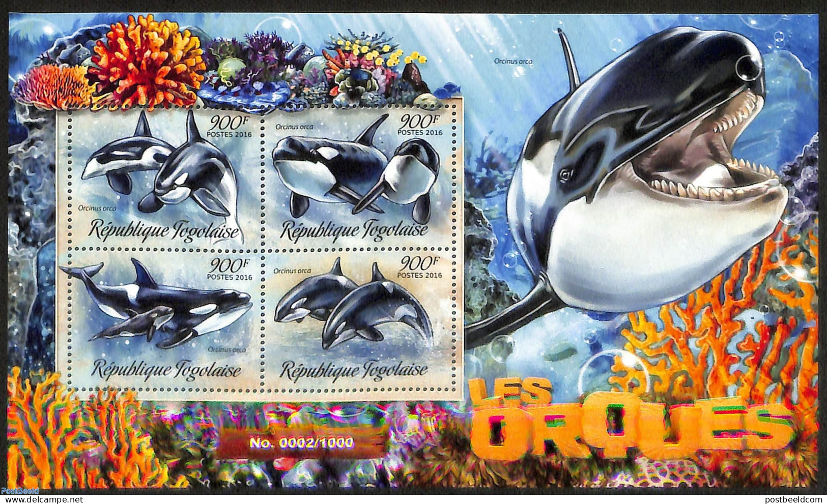 Togo 2016 Killer Whales, Mint NH, Nature - Sea Mammals - Togo (1960-...)